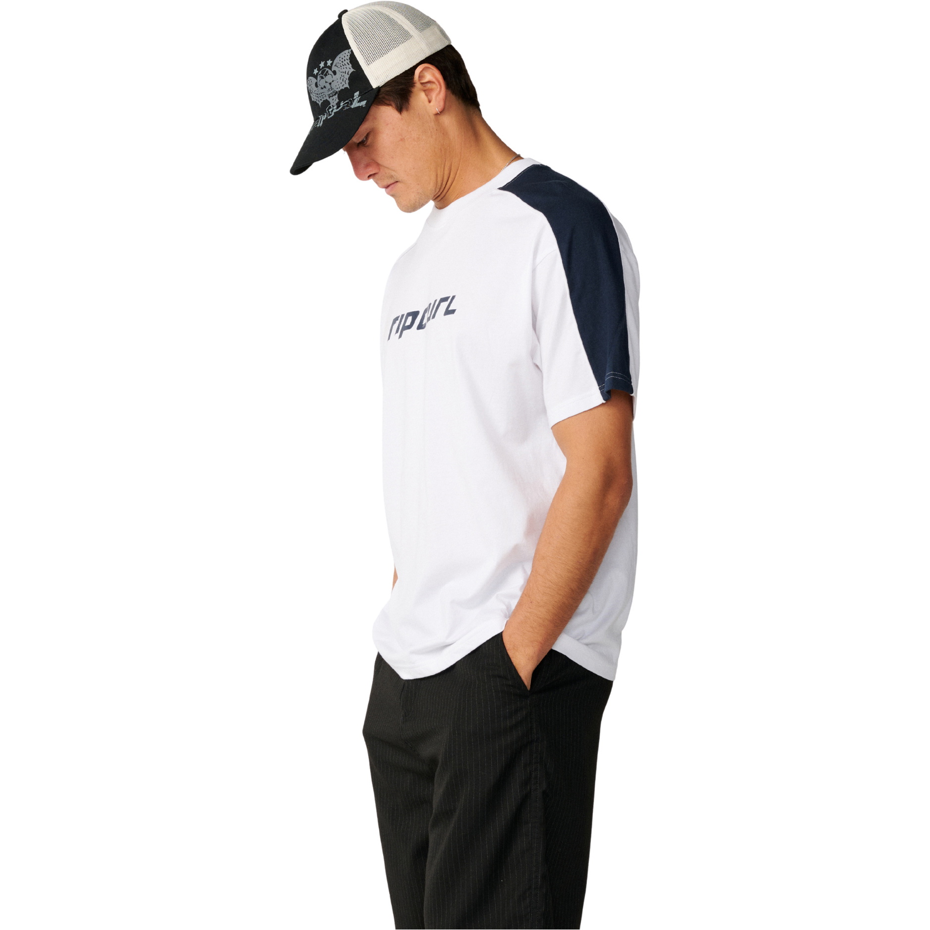 2026 Rip Curl Heren Archief Bovenste Paneel T-Shirt 129MTE - White